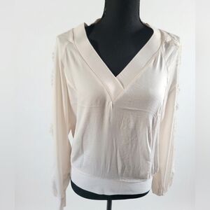 Express Cream V-Neck Blouse